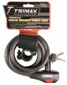 HIGH SECURITY CABLE LOCK W/ BRACKET - COILED 72" X 12MM