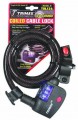 LED Lighted MEDIUM SECURITY RESETTABLE COMBO W/ BRACKET - COILED 6'X12MM