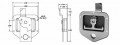 3 PT. STAINLESS RECESSED LOCK POCKET, T HANDLE WITH LOCK