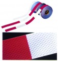 CONSPICUITY TAPE, 150' ROLL, 2" WIDE, 6" RED X 6" WHITE, DIA PATTERN
