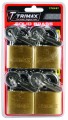4 PACK KEYED-ALKIE TPB87Rugged Dual Locking Solid Brass