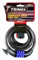 MEDIUM SECURITY RESETTABLE COMBO W/ BRACKET - COILED 6'X12MM